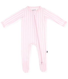 Kyte BABY Zippered Footie Small Sakura Stripe