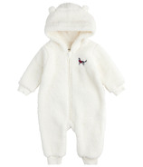 petit lem Hooded Sherpa Playsuit Husky Pup Off White