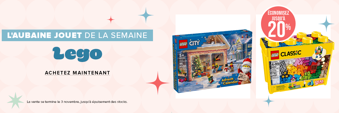 L'aubaine jouet de la semaine : Économisez 20 % sur les produits Lego