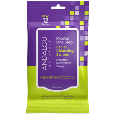 Andalou Naturals Age Defying Micellar One Step Facial Cleansing Swipes Andalou Naturals Age Defying Micellar One Step Facial Cleansing Swipes