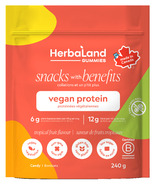 Herbaland Snacks with Benefits Vegan Protein Gummies Tropical Fruit