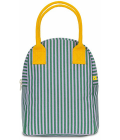 Fluf Zipper Lunch Bag Candy Stripe Lavender Grass