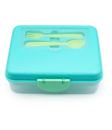 Melii 2 Tier Bento with Utemsils Blue