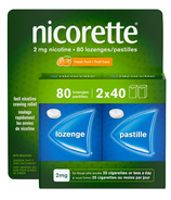 Nicorette 2mg De Remplacement De Nicotine Pastilles Fruit 