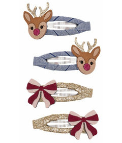 Mimi & Lula Rudolph and Bow Hair Clips