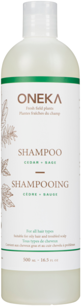 Oneka Shampooing Cèdre + Sauge Tous Types de Cheveux 500 ml