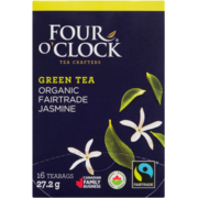 Four O'Clock Thé Vert Biologique Équitable Jasmin 16 Sachets 27.2 g