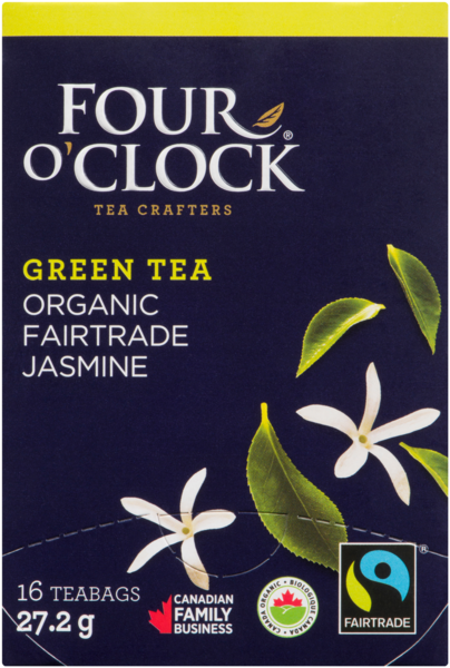 Four O'Clock Green Tea Organic Fairtrade Jasmine 16 Teabags 27.2 g
