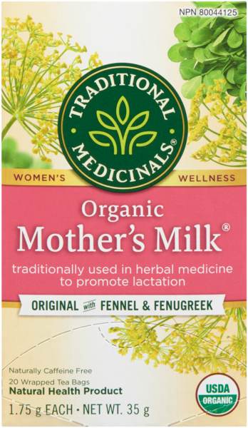 Traditional Medicinals Mother's Milk Original with Fennel & Fenugreek Organic 20 Wrapped Tea Bags x 1.75 g (35 g)