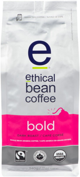 Ethical Bean Coffee Café Arabica en Grains Entiers Café Corsé 340 g