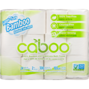 Caboo 100% Bamboo and Sugarcane Bath Tissue 24 Double Rolls