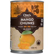 Cha's Organics Mango Chunks in Juice 400 ml