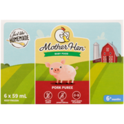 La Mère Poule Aliments pour Bébés Purée de Porc 6+ Mois 6 x 59 ml