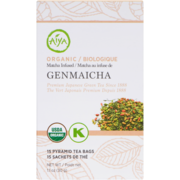 Aiya Organic Matcha Infused Genmaicha 15 Pyramid Tea Bags 30 g