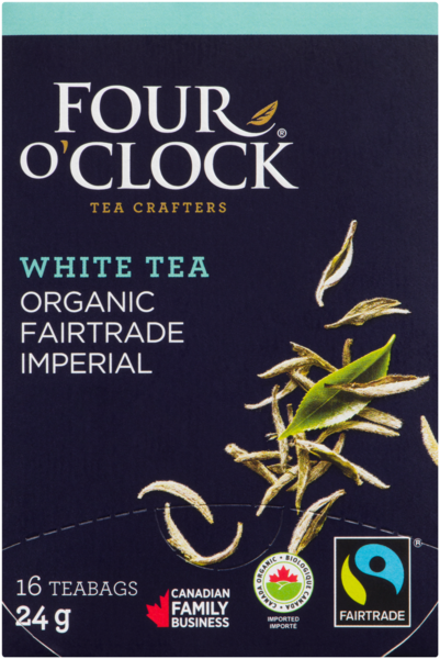 Four O'Clock White Tea Organic Fairtrade Imperial 16 Teabags 24 g