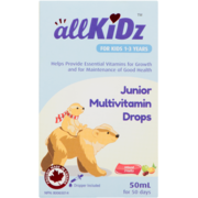 allKiDz Junior Multivitamin Drops Mixed Fruits for Kids 1-3 Years 50 ml