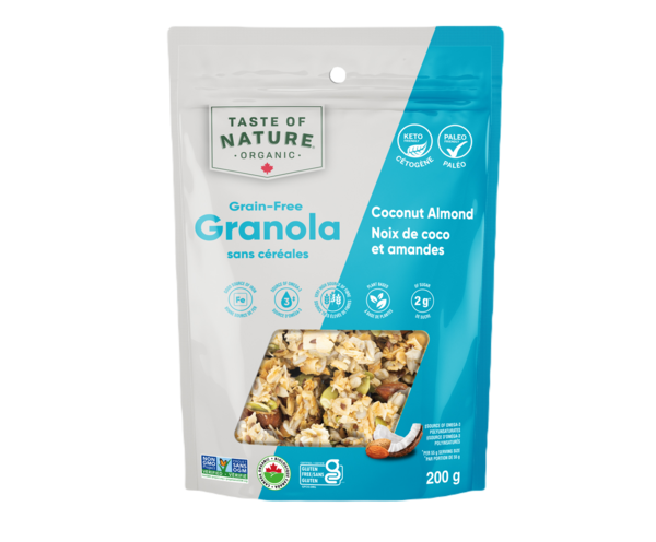 Taste of Nature Granola Sans Céréales Noix De Coco Amandes Bio 200G