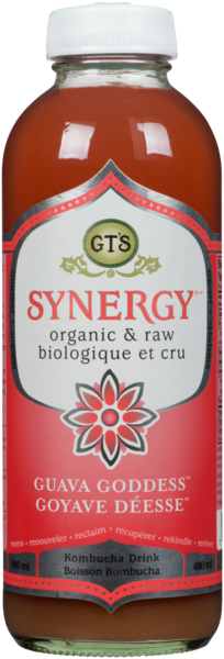 GT's Synergy Boisson Kombucha Biologique et Cru Goyave Déesse 480 ml