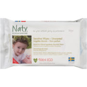 Naty Eco Sensitive Wipes Unscented 56 Pcs