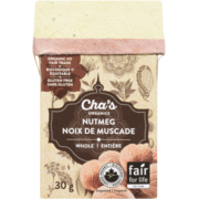 Cha's Organics Noix de Muscade Entière 30 g