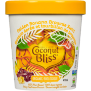 Luna + Larry's Coconut Bliss Dessert Congelé Non Latier Banane Dorée et Tourbillon de Brownie Biologique 473 ml