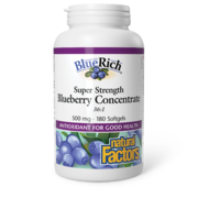 Natural Factors BlueRich Ultra-fort Concentré de bleuet 500 mg 180 gélules