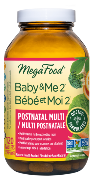 Megafood Bébé et Moi 2 Multi Postnatale 120 Comprimés
