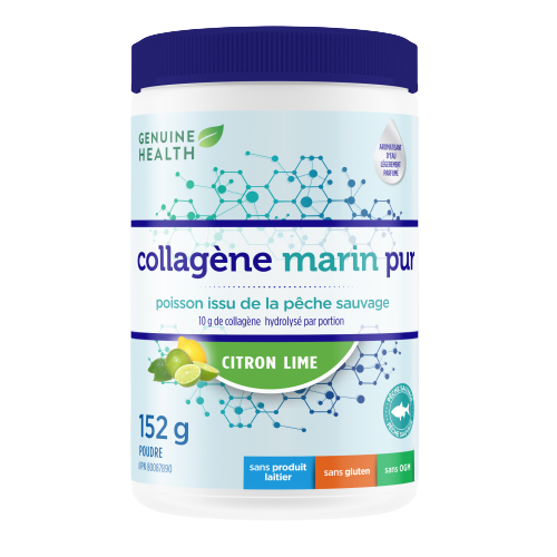 Genuine Health Marine Clean Collagen, poudre de collagène hydrolysé au citron-limette