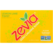 Zevia Zero Calorie Soda Lemon Lime Twist 6 Cans x 355 ml