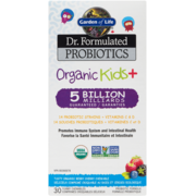 Dr. Formulated - Probiotiques Organic Kids+ pour enfants - Comprimés croquables - Baies et cerises - À réfrigérer