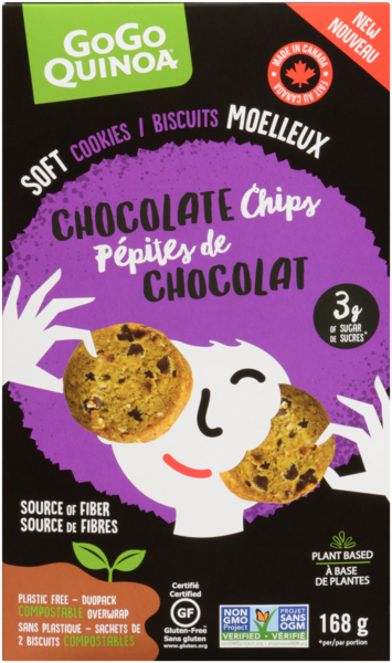 GoGo Quinoa Biscuits Moelleux Pépites de Chocolat 168 g