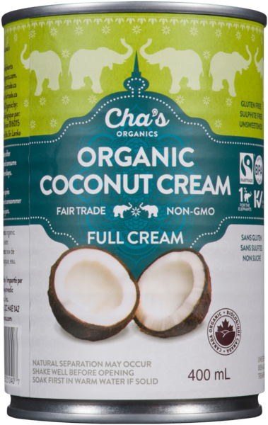 Cha's Organics Crème de Coco Biologique Crème Épaisse 400 ml