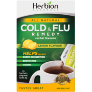 Herbion Naturals Herbal Granules Cold & Flu Remedy Lemon Flavour 10 Sachets x 5.4 g (54 g)