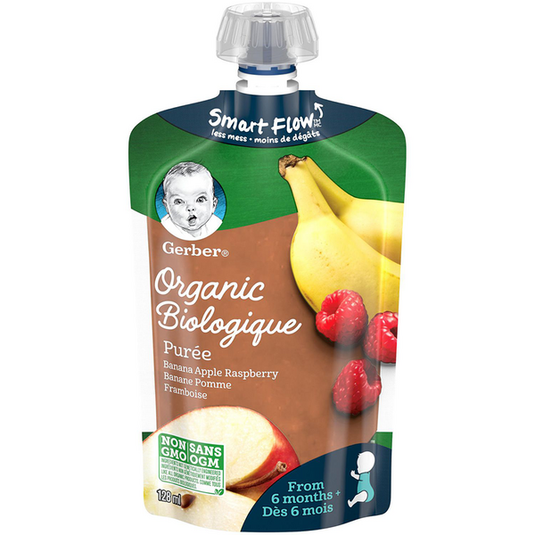 Gerber Purées Bio Banane Pomme Framboise