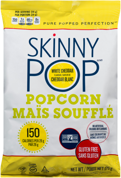 Skinny Pop Maïs Soufflé Saveur de Cheddar Blanc 125 g