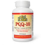 Natural Factors PQQ-10 PQQ 20 mg · Coenzyme Q10 200 mg 30 gélules