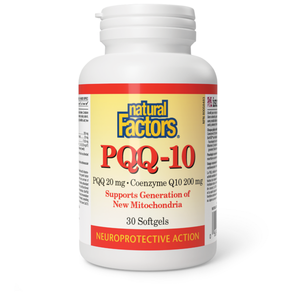 Natural Factors PQQ-10  PQQ 20 mg · Coenzyme Q10 200 mg  30 gélules