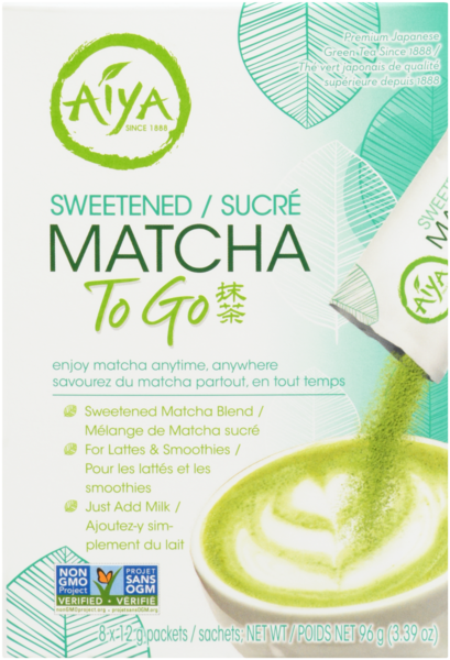 Aiya Matcha to Go Sweetened 8 Packets x 12 g (96 g)