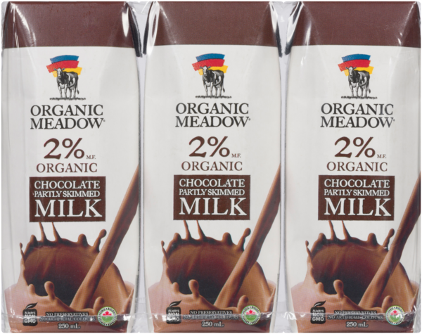 Organic Meadow Lait au Chocolat Partiellement Écrémé Biologique 2% M.G. 250 ml