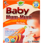 Hot-Kid Baby Mum-Mum Organic Sweet Potato & Carrot Rice Rusks 24 Rusks 50 g