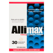 Allimax Allisure Powder 180 mg 30 Vegetarian Capsules