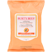 Burt's Bees Exfoliating Facial Cleansing Towelettes with Peach & Willow Bark Normal to Dry Skin 25 Pre-Moistened Towelettes
