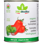 Bioitalia Tomates Pelées Biologiques avec Basilic 796 ml