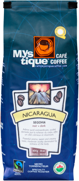 Café Mystique Coffee Nicaragua Segovia Dark Beans 454 g