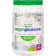 Genuine Health Fermented Organic Vegan Proteins+, Unsweetened & Unflavored Protein Powder, 20g Protein, 600g tub, 20 servings