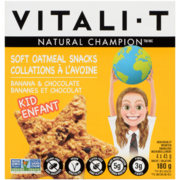 Vitali-T Collations à l'Avoine Bananes et Chocolat Enfant 4 Collations x 45 g (180 g)
