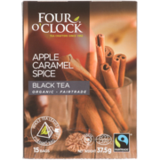Four O'Clock Organic Fairtrade Apple Caramel Spice Black Tea 15 Bags 37.5 g
