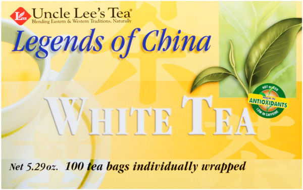 Uncle Lee's Tea Légendes de Chine Thé Blanc 100 Sachets Emballés Individuellement 150 g