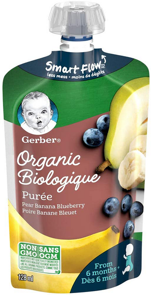 Gerber Purées Bio Poire Banane Bleuet