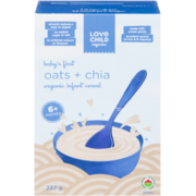 Love Child Organics Baby's First Oats + Chia Organic Infant Cereal 6+ Months 227 g